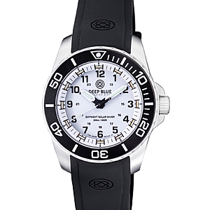 Deep blue daynight 43mm diver solar powered stainless steel case tritium watch $149