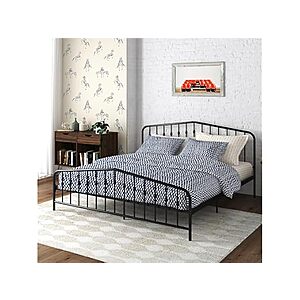 $29.99 | Novogratz Bushwick Modern Metal Bed, King Size - Black at Woot!