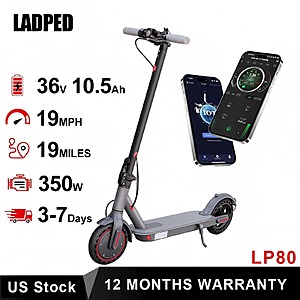 LADPED LP80 350W Electric Scooter 19mph 21 Mile Range 8.5"Tire $133 + Free Shipping