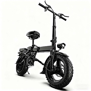 ZEFIORA Z10 Adult Foldable 2-Seat Electric Bike 1000W 48V 10AH Aluminum Alloy Frame 14" Pneumatic All-Terrain Tires Integrated Headlight & Taillight Black $148 + Fre