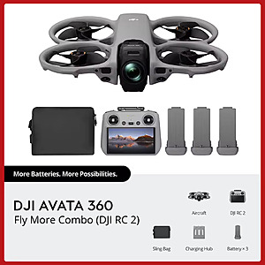 DJI Avata 360 Fly More Combo Drone (DJI RC2), 8K 360° Imaging, free s&h $802.78