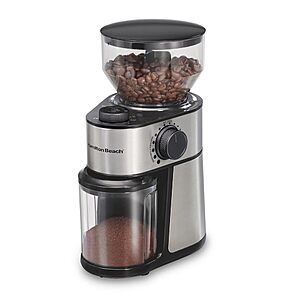$29.95: Hamilton Beach Electric Burr Coffee Grinder 16oz Hopper 18 Grind Settings for 2–14 Cups Stainless Steel at Amazon