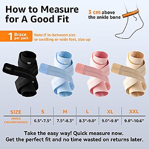 WHCOOL Flat Knitting Ankle Brace For Women&Men, 7-Zone Dynamic Compression Sleeve w/Flex Strap,Foot Support For Sports, Sprained Ankle $9.99