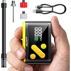AUXITO 120 PSI Mini Electric Bike Pump w/ Auto Stop & Gauge $29.99 + Free Shipping w/ Prime or on $35+