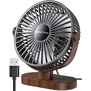 6.5" SWEETFULL USB Desk Fan, 3-Speed 360° Adjustable (Various Colors) $8.39 + Free Shipping w/ Prime or on $35+
