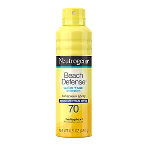 6.5-Oz Neutrogena Beach Defense SPF 70 Sunscreen Spray $5.92 w/ S&S + Free Shipping w/ Prime or on $35+