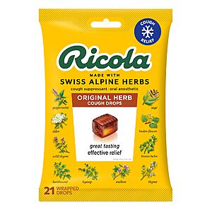 21-Ct Ricola Natural Herb Cough Drops w/ Menthol $1.85 + Free Shipping w/ Prime or on $35+