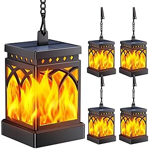 [Prime] 4-Pack KOOPER Solar Lanterns Outdoor Waterproof w/ Flickering Flame & Constant Modes $19.49 ($4.87 each) + Free Shipping