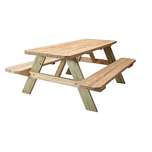 72 in. x 28.5 in. x 28.5 in. Premium Wood Picnic Table Kit with Pressure Treated Legs $89.98