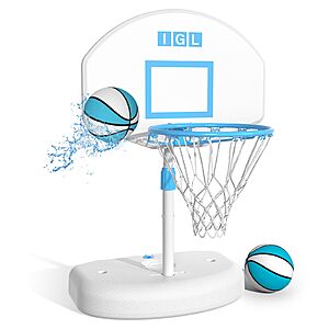 IGL Poolside Basketball Hoop with 28" Backboard, includes 2 Balls & Pump $118.5