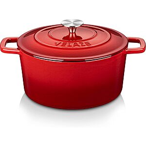 6-Quart Velaze Enameled Cast Iron Dutch Oven w/ Lid (Red) $29.99 + Free Shipping w/ Prime or on $35+