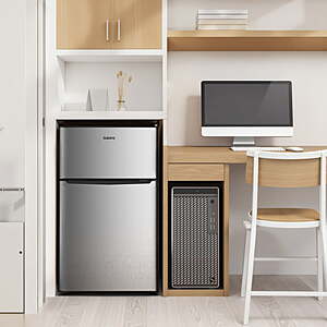 Galanz 3.1 Cu Ft Mini Fridge with Freezer – Stainless Steel or Black - $138