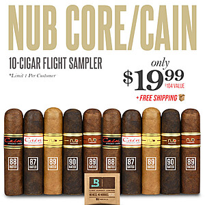 Nub Core/Cain 10-Cigar Flight Sampler [2/5's]~$19.99 @ Cigar Page~Free Shipping!