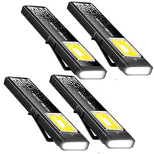 [Prime] 4-Pack RECHOO Waterproof Portable Rechargeable Magnetic EDC Camping Flashlight w/ 8 Modes  $22.02 + Free Shipping