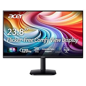 $79.99: acer KA242Y G0bi 23.8" Full HD (1920 x 1080)  120Hz Refresh | 1ms (VRB) | sRGB 99% at Amazon