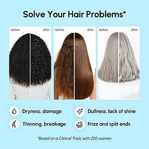 [S&S] MAREE Deep Conditioning Hair Mask for Damaged Hair Treatment – Keratin Hair Care for Hydrating Growth Repair  10 Fl Oz, White $17.05