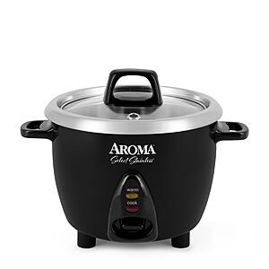 Aroma Housewares Select Stainless 3-Cup Rice Cooker & Warmer w/ Uncoated Inner Pot (Black) $25.00 + Free Shipping w/ Prime or on $35+