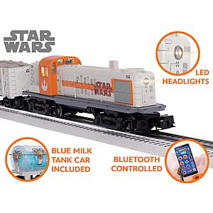 $167.34 18-Piece Lionel Disney Star Wars Rebel RS-3 LionChief Train Set w/ Bluetooth at Amazon