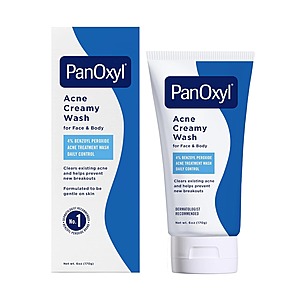 6-Ounce PanOxyl Antimicrobial Acne Creamy Wash w/ 4% Benzoyl Peroxide $8.54 w/ S&S + Free Shipping