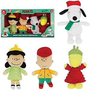 $10* | 4-Pack Kids Preferred Peanuts Plush Set (Charlie Brown, Snoopy, Woodstock, and Lucy) at Amazon