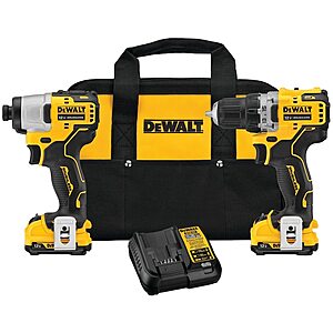 DEWALT XTREME 12V MAX XR Brushless 2-Tool Combo Kit w/ Drill/Driver, Impact Driver, 2 Batteries, Charger & Bag + FREE Select Tool $179 + Free Shipping