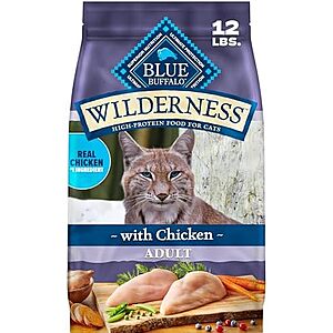 [SnS, AC] $16.44* | 12-Lb Blue Buffalo Wilderness Natural Adult Dry Cat Food (Chicken) at Amazon