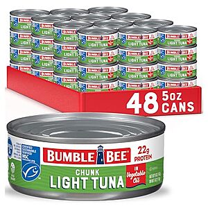 [SnS, AC] $31.45* | 48-Pack 5-Oz Bumble Bee Chunk Light Tuna In Oil at Amazon
