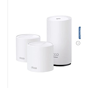 Deco AX3000 Wi-Fi 6 Dual-Band Whole-Home Mesh System Indoor/Outdoor 3-pk $139.99 Free Shipping Costco.com
