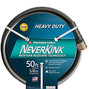 Teknor Apex NeverKink 5/8" x 50' Heavy-Duty Vinyl Garden Hose (Gray) $19.98 + Free Store Pickup at Lowe's or Free Shipping on $35+