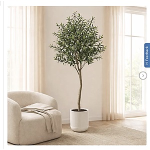 Faux 6.5' Topiary Olive Tree $129.99 Free Shipping Costco.com