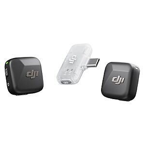 DJI Mic Mini (2 TX + 1 Mobile RX), Wireless Lavalier Microphone, 300m Transmission $45