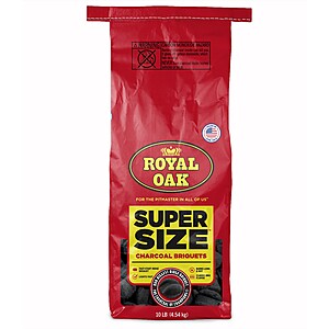 3 bags (30lb total) Royal Oak Super Size 10 Pound(s) Classic BBQ Charcoal briquettes, $8.78, Lowe's
