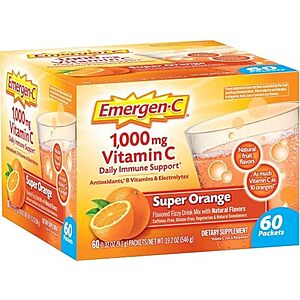[SnS, AC] $11.48* | 60-Count Emergen-C 1000mg Vitamin C Powder (Super Orange Flavor) at Amazon