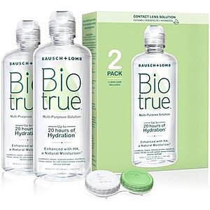 [SnS, AC] $8.54* | 2-Pk 10-Oz Biotrue Multi-Purpose Contact Lens Solution w/ Lens Case at Amazon