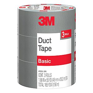 [S&S] 3M Duct Tape, 3 Rolls, 1.88 Inches x 55 Yards $12.84 + Free S&H w/ Prime or $35+