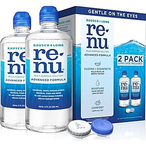 [SnS, AC] $8.28* | 2-Pack 12oz Renu Advanced Formula Multipurpose Contact Lens Solution at Amazon