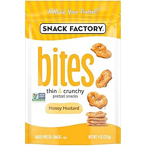 [SnS, AC] $1.96* | 9-Oz Snack Factory Bites Pretzel Snacks (Honey Mustard) at Amazon