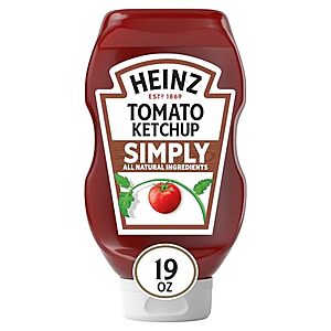 [SnS, AC] $2.45* | 19-Oz Heinz Simply Tomato Ketchup w/ No Artificial Sweeteners at Amazon