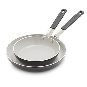 GreenPan x Bobby Flay 2 Piece- 8” and 10” Nonstick Frying Pan Skillet Set(Graphite/Black) $35.99 + Free S&H at Amazon