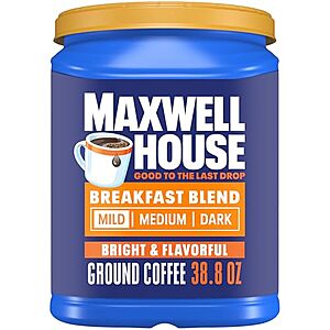[SnS, AC] $7.71* | 38.8-oz Maxwell House Breakfast Blend Mild Roast Ground Coffee at Amazon