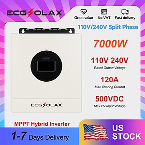 ECGSOLAX 7KW Hybrid Solar Inverter 48V 110V/240V Split Phase Built-in WiFi MPPT 120A Charger $435 + Free Shipping $435.3