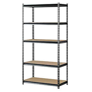 5-Shelf Muscle Rack Steel Storage Shelf Unit (Silver/Black, 36"W x 18"D x 60"H ) $45.60 + Free Shipping