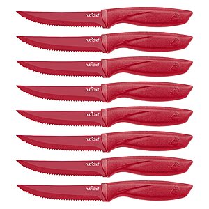 8 Set NutriChef Steak Knife Red $5.75 + Free S&H w/ Prime or $35+