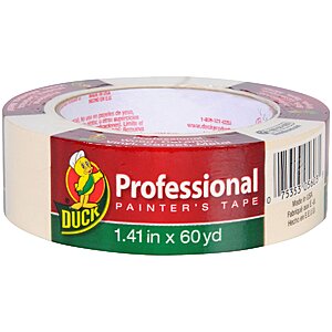 $2.80: Duck Brand Professional Painter's Tape, 1.41 Inches by 60 Yards, Beige, Single Roll (1362489) at Amazon