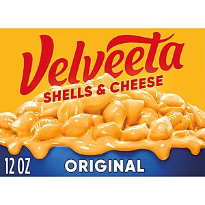 12-Oz Velveeta Shells & Cheese (Original) $1.74 w/ S&S + Free Shipping w/ Prime or on $35+