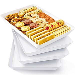 4-Pack Lifewit Serving Trays for Parties, Charcuterie & Snacks (White, BPA-Free) - $6.89 w/ Code (Reg. $12.99)