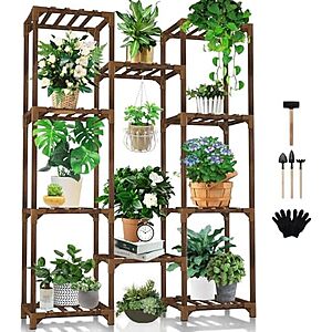 [Prime, AC] $19.54* | 47" 10-Tier Uneedem Wood Plant Stand at Amazon