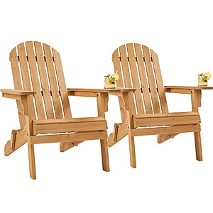 2-Count Bennir Fir Foldable Outdoor Adirondack Set (Brown) $117.99 + Free Shipping