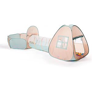 UTEX 3-in-1 Pop Up Play Tent w/ Tunnel & Ball Pit (Pink/Green) $16.79 + Free Shipping w/ Prime or on $35+