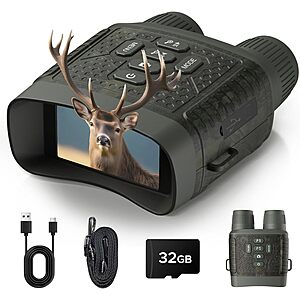 48MP HOTPEAK 4K Night Vision 10X Binoculars w/ 32GB Card $39.99 + Free Shipping